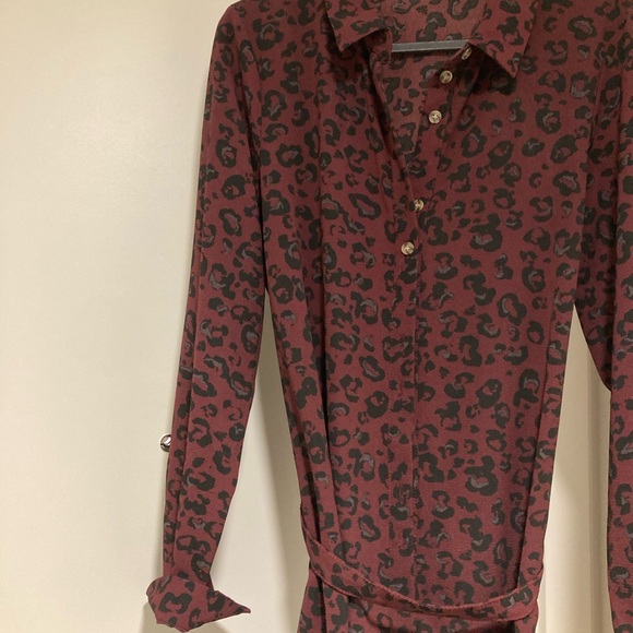 Leopard Print Long Sleeve Dress - Picture 2 of 7